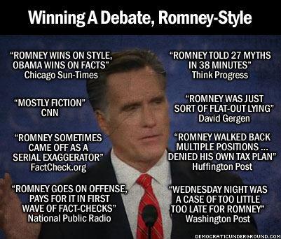 Photo: The verdict is in. Looks like it's not a clean win after all. Click this to see the 10 biggest lies-->>http://j.mp/Vnl7eP<<-- Romney told.